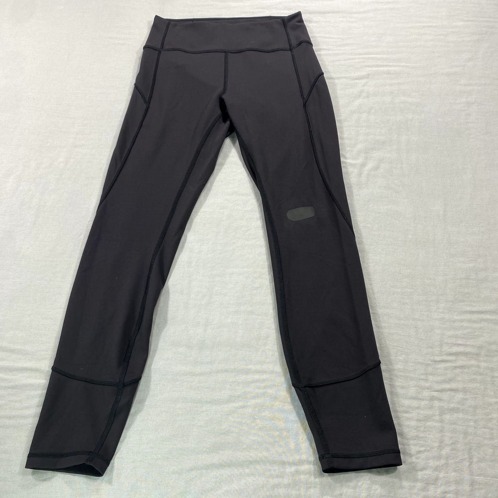 Lululemon In Movement 7/8 Tights Womens 6 Black Everlux Lightweight Breathable *